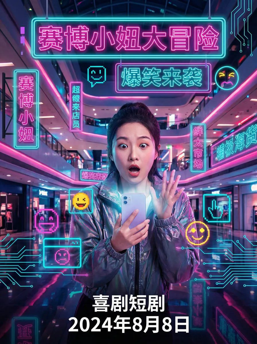 大瓜网 搞笑喜剧短剧 - 赛博小妞大冒险海报